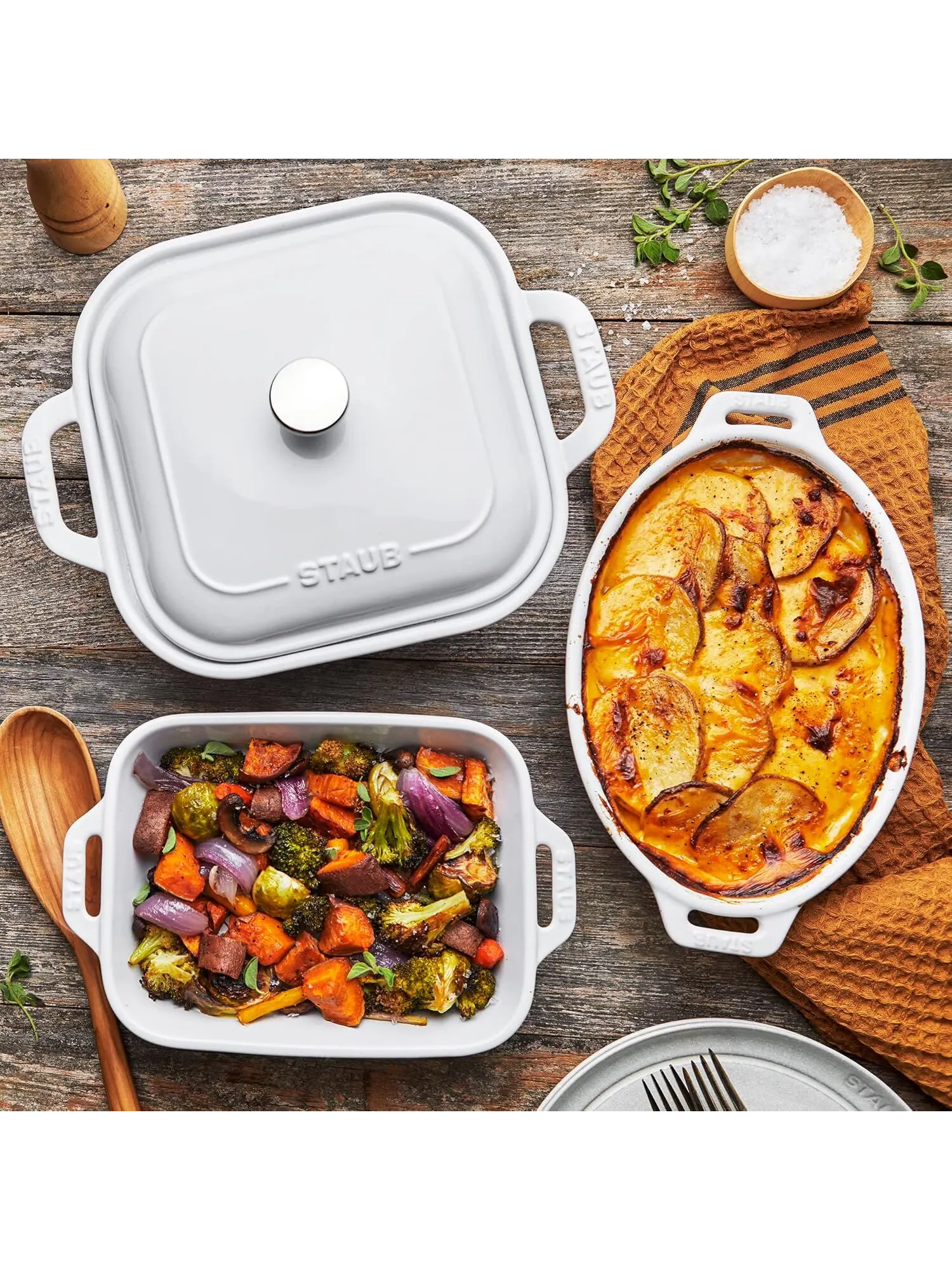 Набор форм для выпечки Staub Ceramic, 4 предмета — изображение 8 из 8, белый