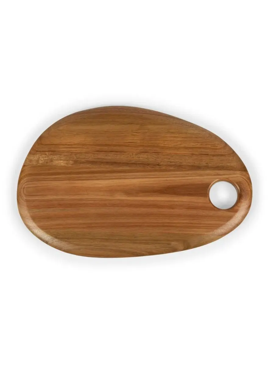 Доска разделочная из акации Pebble Shaped Acacia Serving Board Toscana — изображение 3 из 6, коричневый