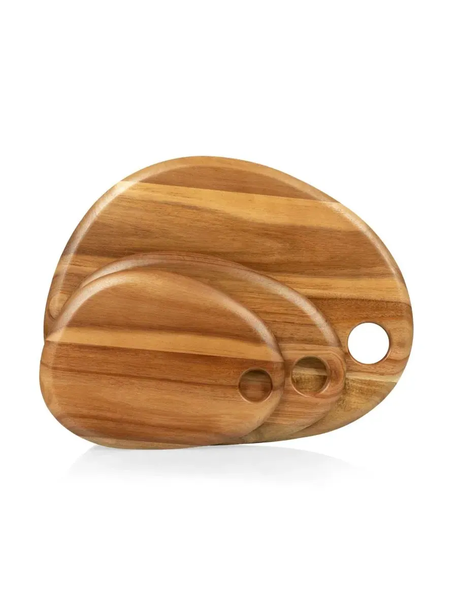 Доска разделочная из акации Pebble Shaped Acacia Serving Board Toscana — изображение 4 из 6, коричневый