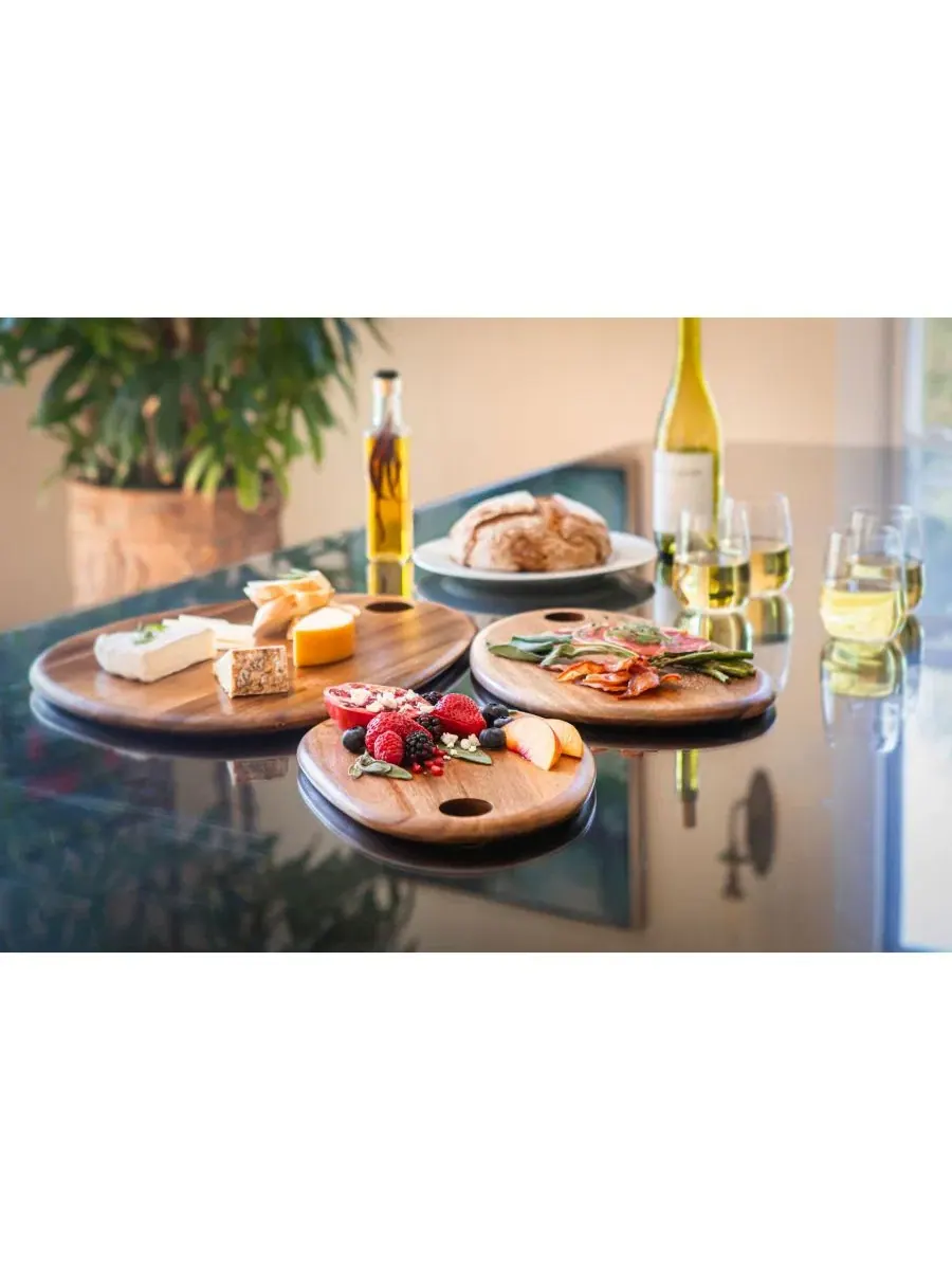 Доска разделочная из акации Pebble Shaped Acacia Serving Board Toscana — изображение 5 из 6, коричневый