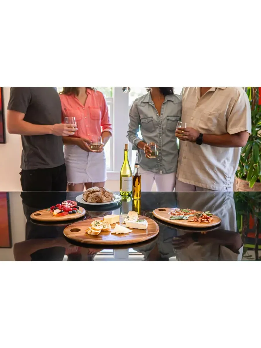 Доска разделочная из акации Pebble Shaped Acacia Serving Board Toscana — изображение 6 из 6, коричневый