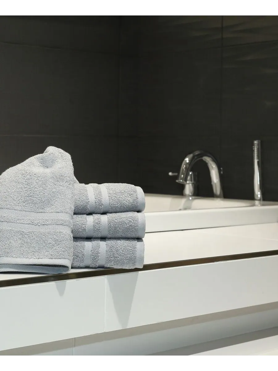 Набор из 4 полотенец для рук denzi Linum Home — изображение 1 из 3, светлый серый