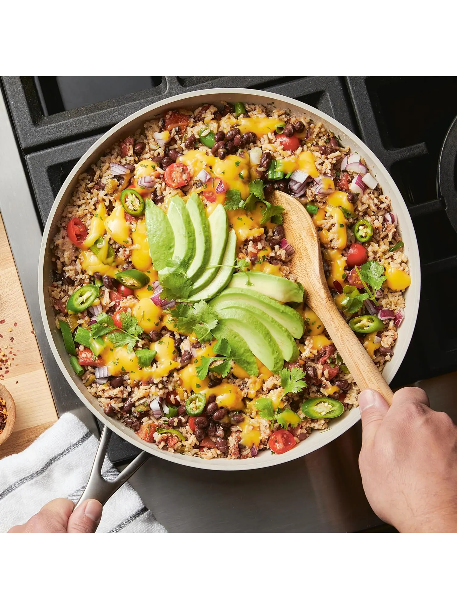 Сковорода KitchenAid Hard-Anodized Ceramic Nonstick, 25 см — изображение 7 из 8, черный