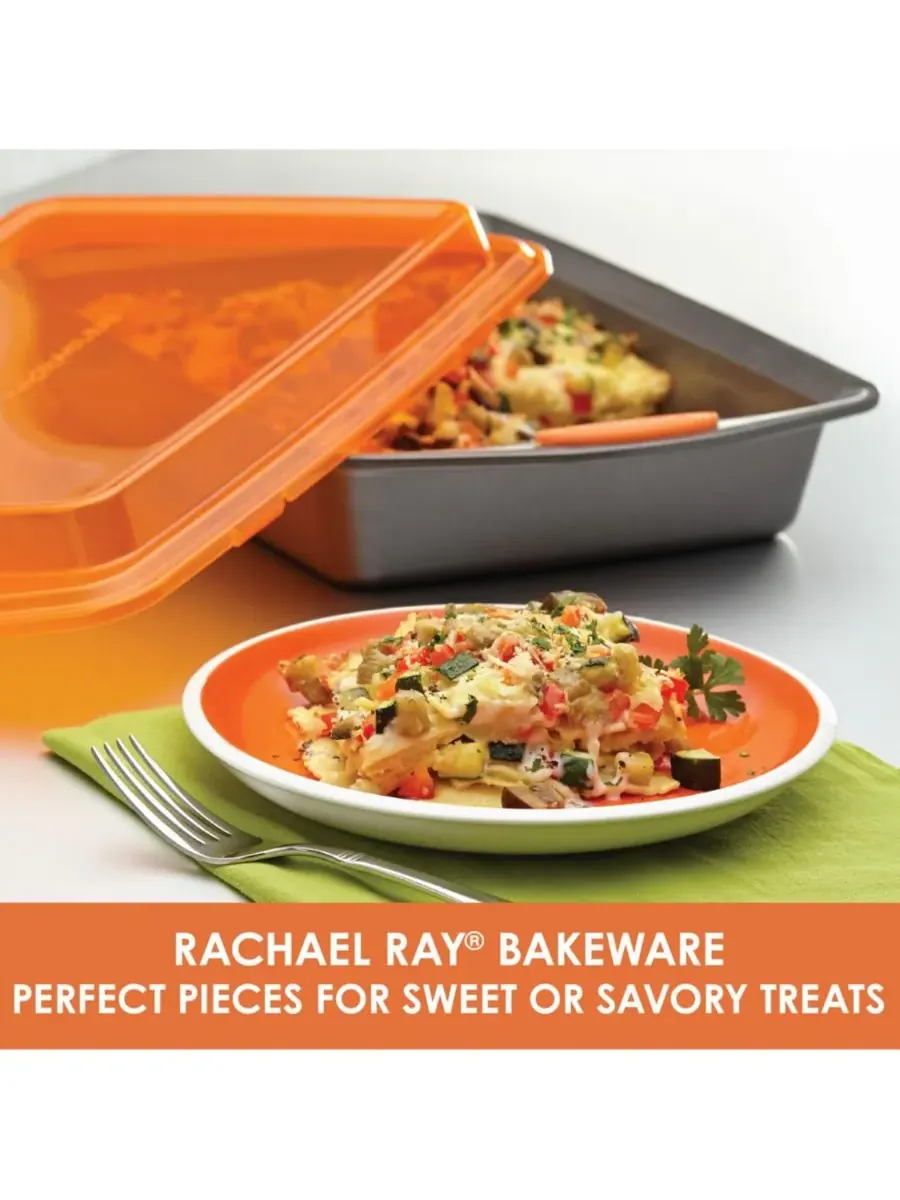 Антипригарная форма для выпечки размером 9 на 33 см с крышкой Rachael Ray — изображение 9 из 9, серый