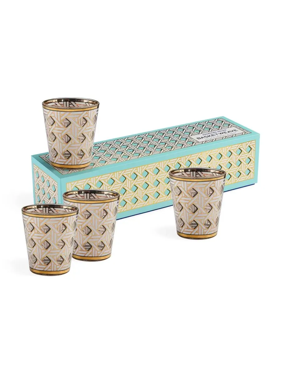 Набор из 4 стаканов Basketweave Jonathan Adler — изображение 2 из 5, мульти