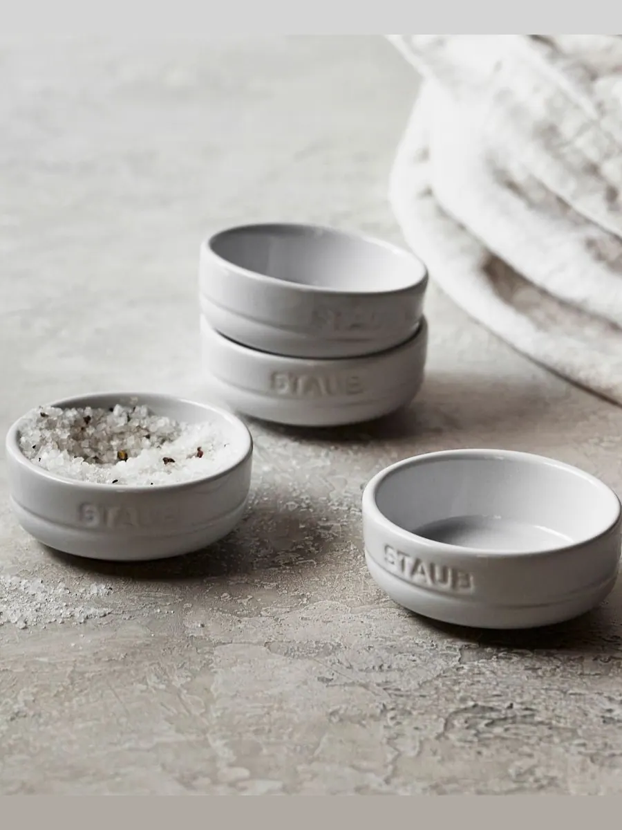 Набор мини пиал Staub Ceramic, 4 предмета, 8 см, 0.05 л — изображение 2 из 8, белый