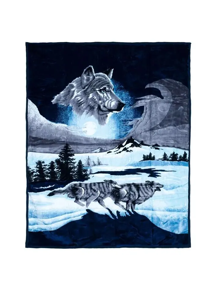 Одеяло из толстой плюшевой норки Home Wolf Heavy Baldwin — изображение 2 из 5, мульти