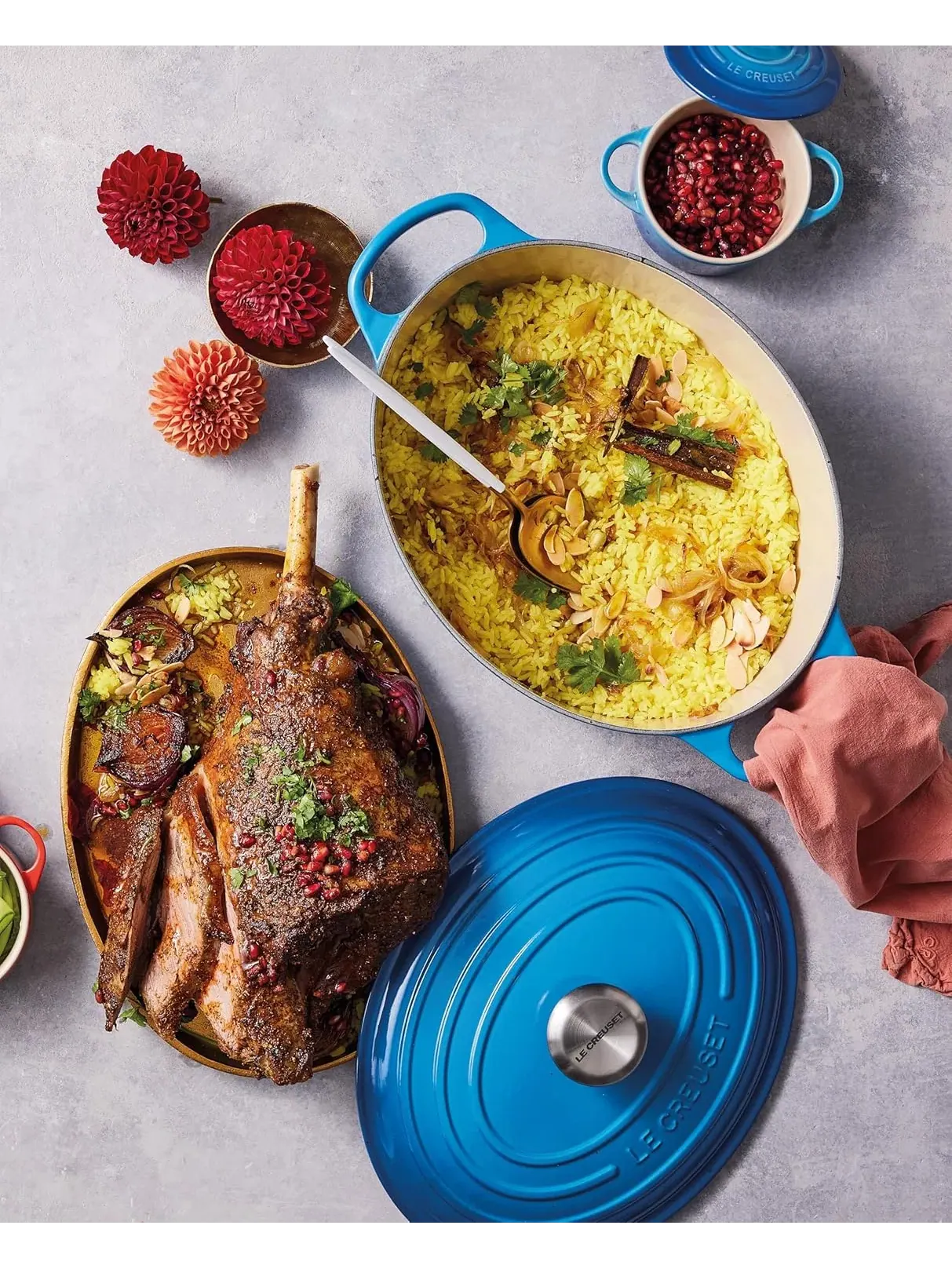 Набор чугунной эмалированной посуды Le Creuset Signature, 9 предметов — изображение 15 из 18, ярко-синий