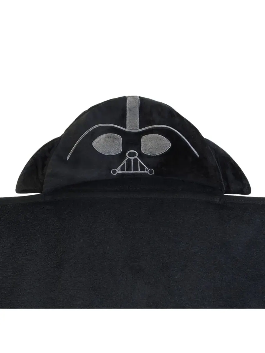 Детское банное полотенце с капюшоном из роскошного черного хлопка с изображением Дарта Вейдера из — изображение 3 из 6