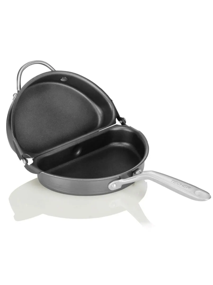 Двусторонняя антипригарная сковорода для фриттаты и омлета из толстостенного алюминия, не — черный