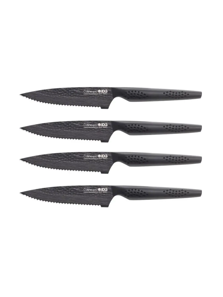 Набор из 4 ножей для стейка iiD3 BLACK SAMURAI из нержавеющей стали Cuisine::Pro