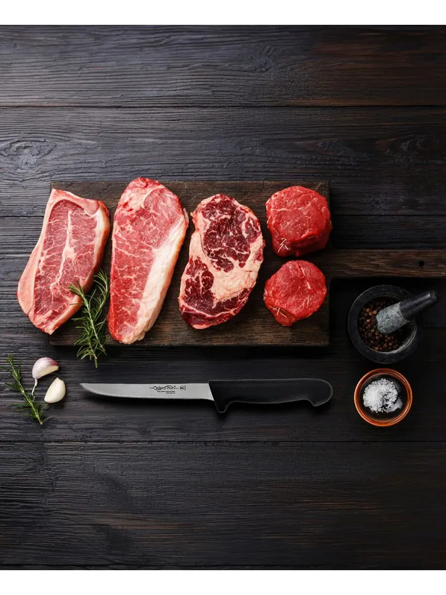 Нож для разделки мяса Cutlery-Pro 15 см с мягкой рукояткой Cat Cora — изображение 3 из 3, черный серебристый
