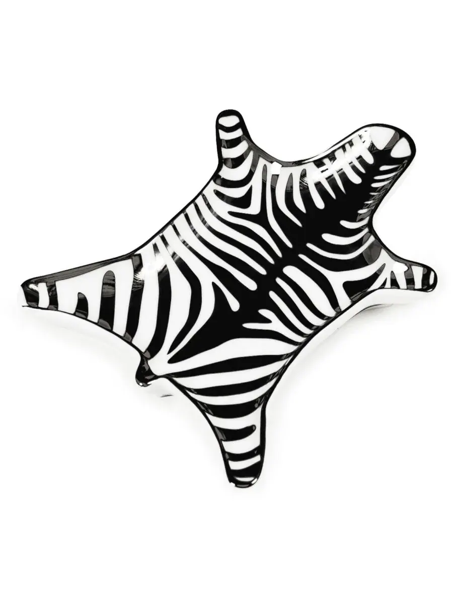Сервировочное блюдо-подставка Zebra, фарфор Jonathan Adler — изображение 2 из 3, черный белый