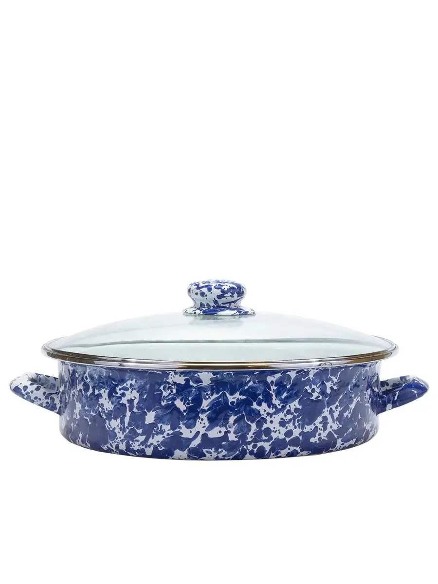 Сотейник 8 кварт Swirl Enamelware Collection Golden Rabbit — синий