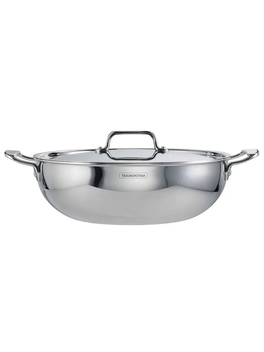 Кастрюля-кхади с крышкой Utsava Tri-Ply Clad Stainless Steel, 6 л Tramontina — изображение 3 из 11, серебряный