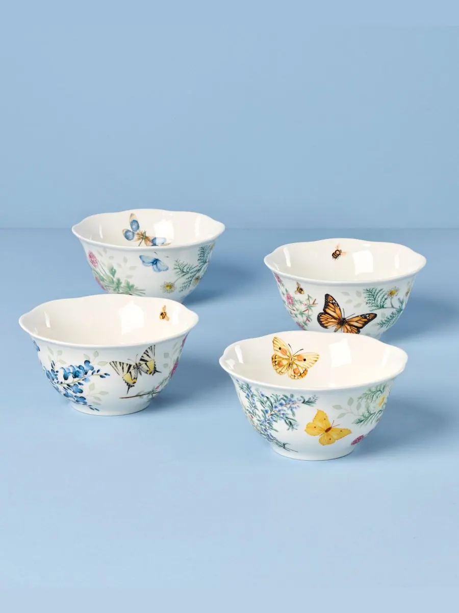 Набор из 4 мисок для риса с травами от Butterfly Meadow Lenox — изображение 2 из 5, мульти