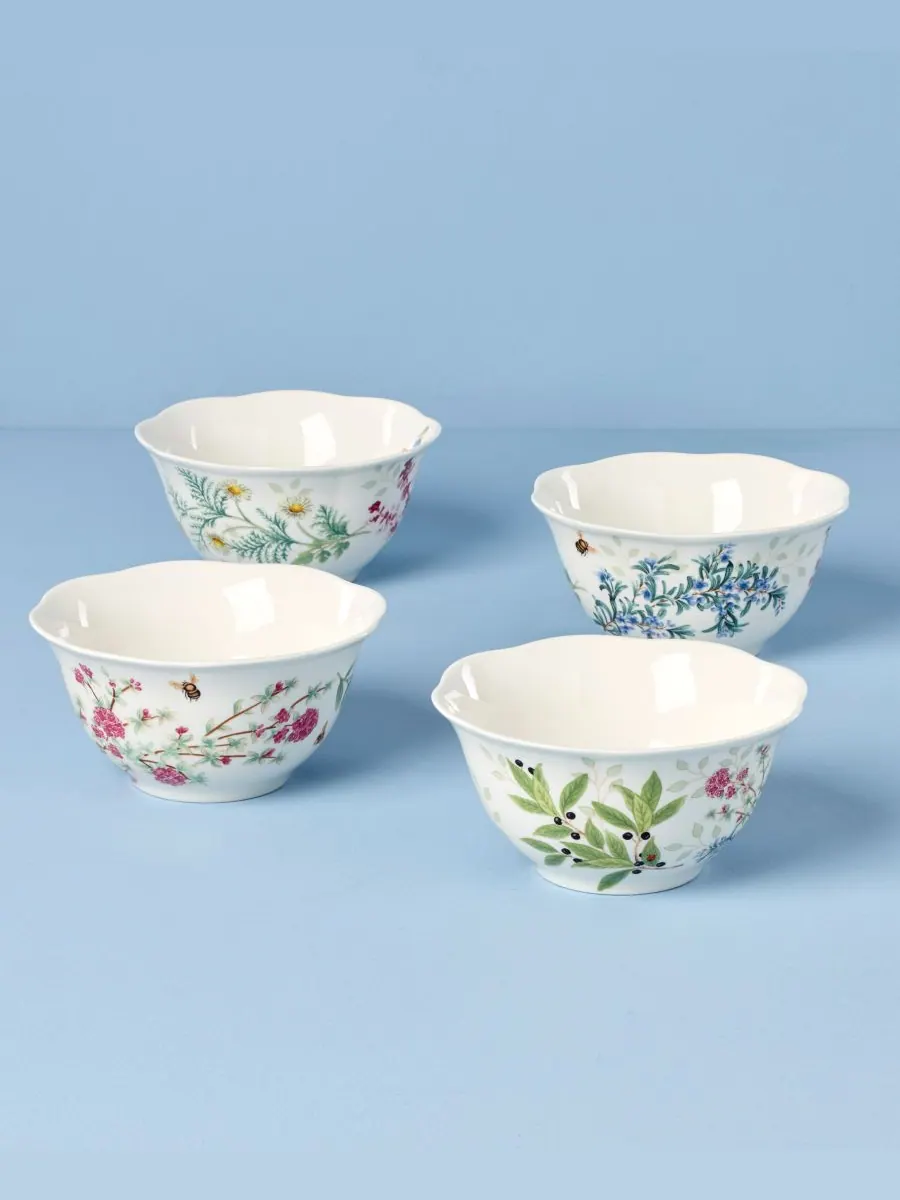 Набор из 4 мисок для риса с травами от Butterfly Meadow Lenox — изображение 3 из 5, мульти