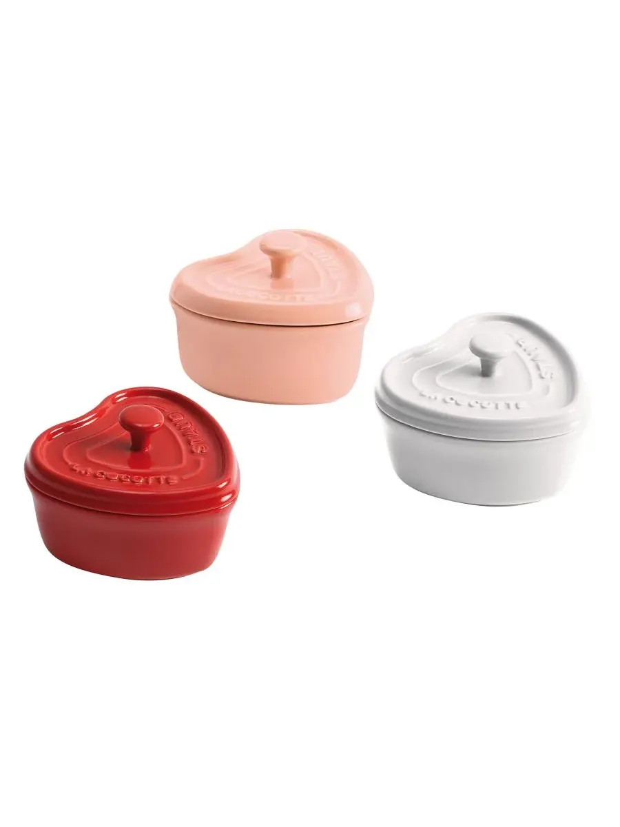 Набор мини-кокотниц Staub Mini Heart Ceramic, 3 предмета, 118 мл