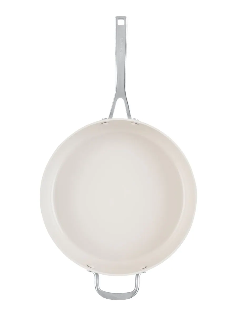 Сотейник с крышкой KitchenAid Hard Anodized Ceramic, 4.7 л/30 см, голубая агава — изображение 3 из 8, синий
