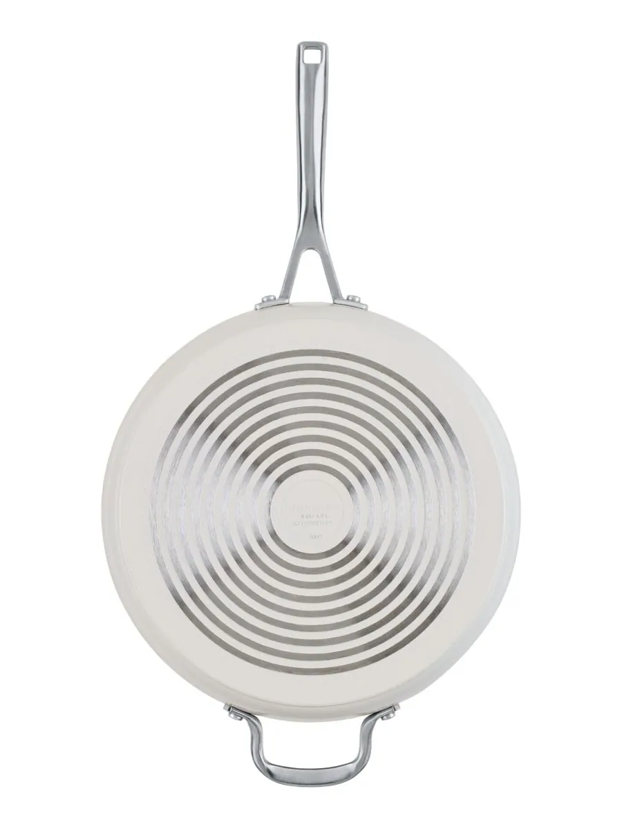 Сотейник с крышкой KitchenAid Hard Anodized Ceramic, 4.7 л/30 см — изображение 4 из 10, белый