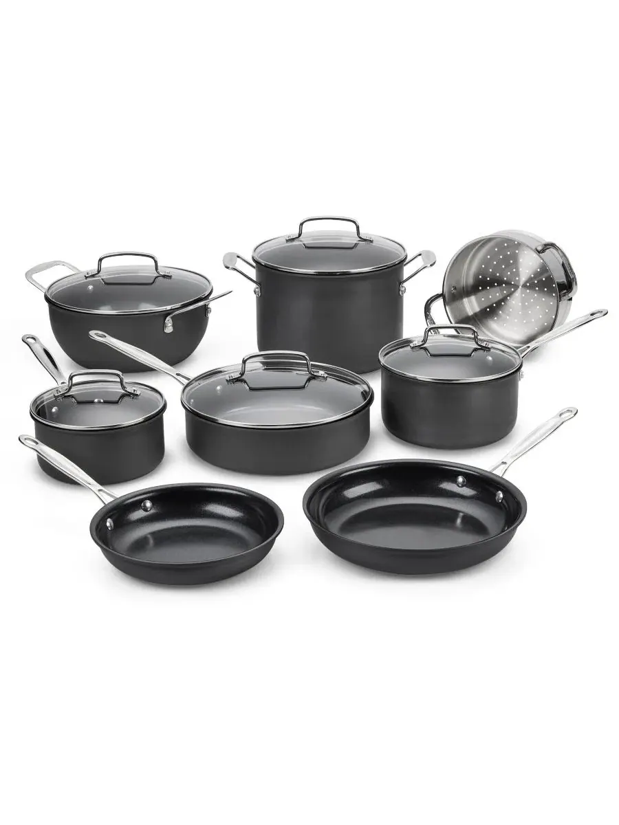 Набор кастрюль и сковород из анодированного алюминия Hard Anodized Aluminum 13-Pc. Cookware Set