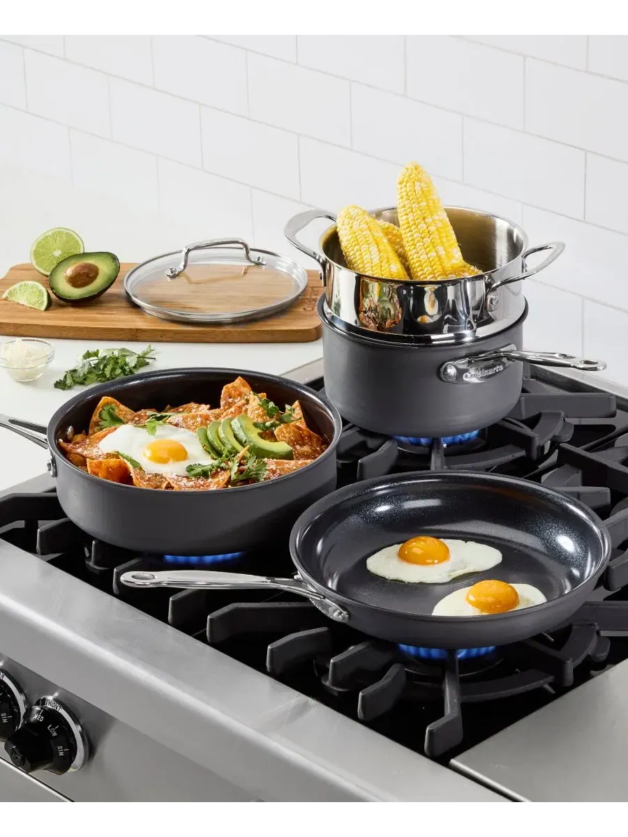 Набор кастрюль и сковород из анодированного алюминия Hard Anodized Aluminum 13-Pc. Cookware Set — изображение 3 из 3, черный