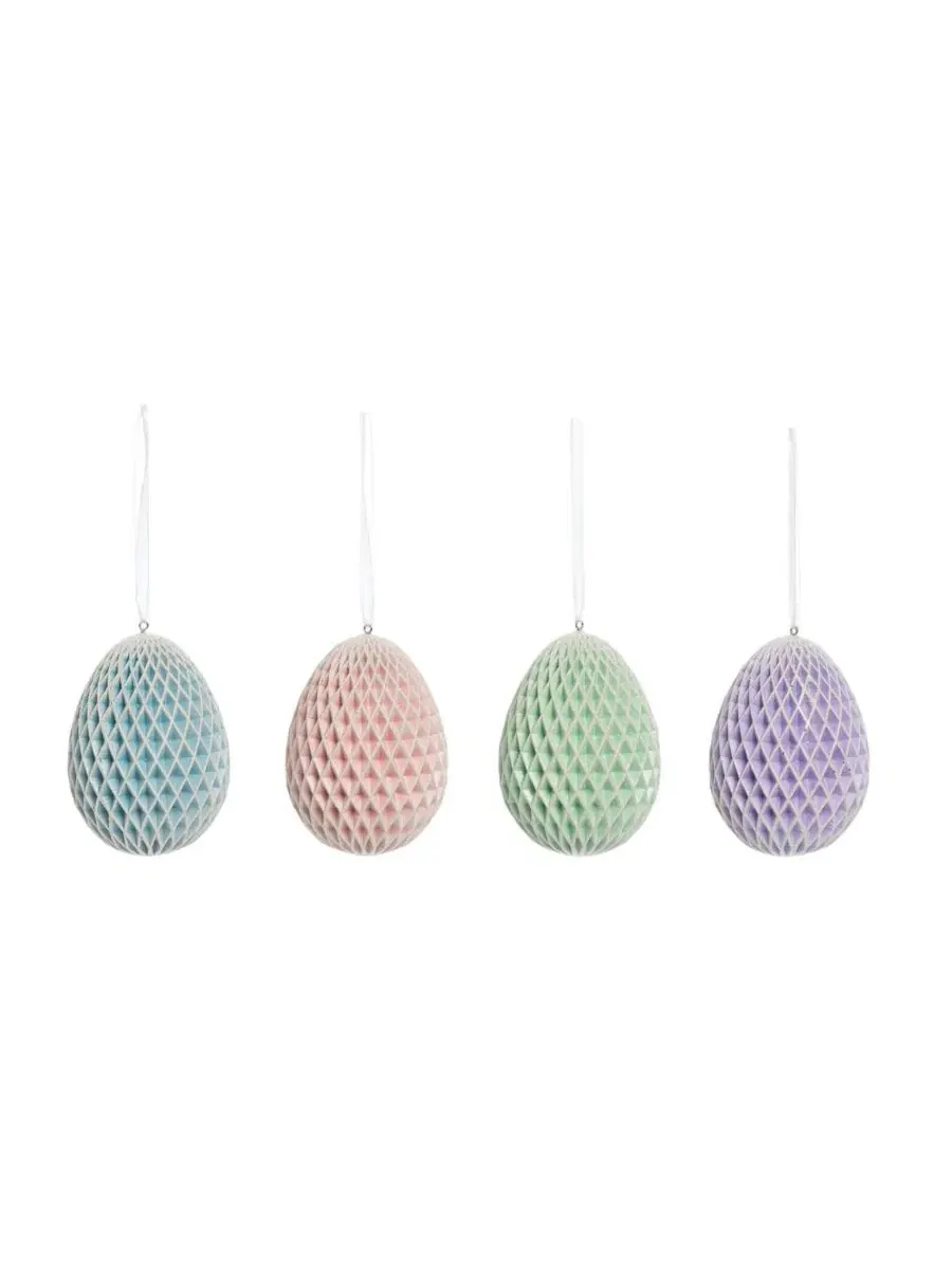 Набор из 4 елочных украшений Honeycomb Egg Gallerie II