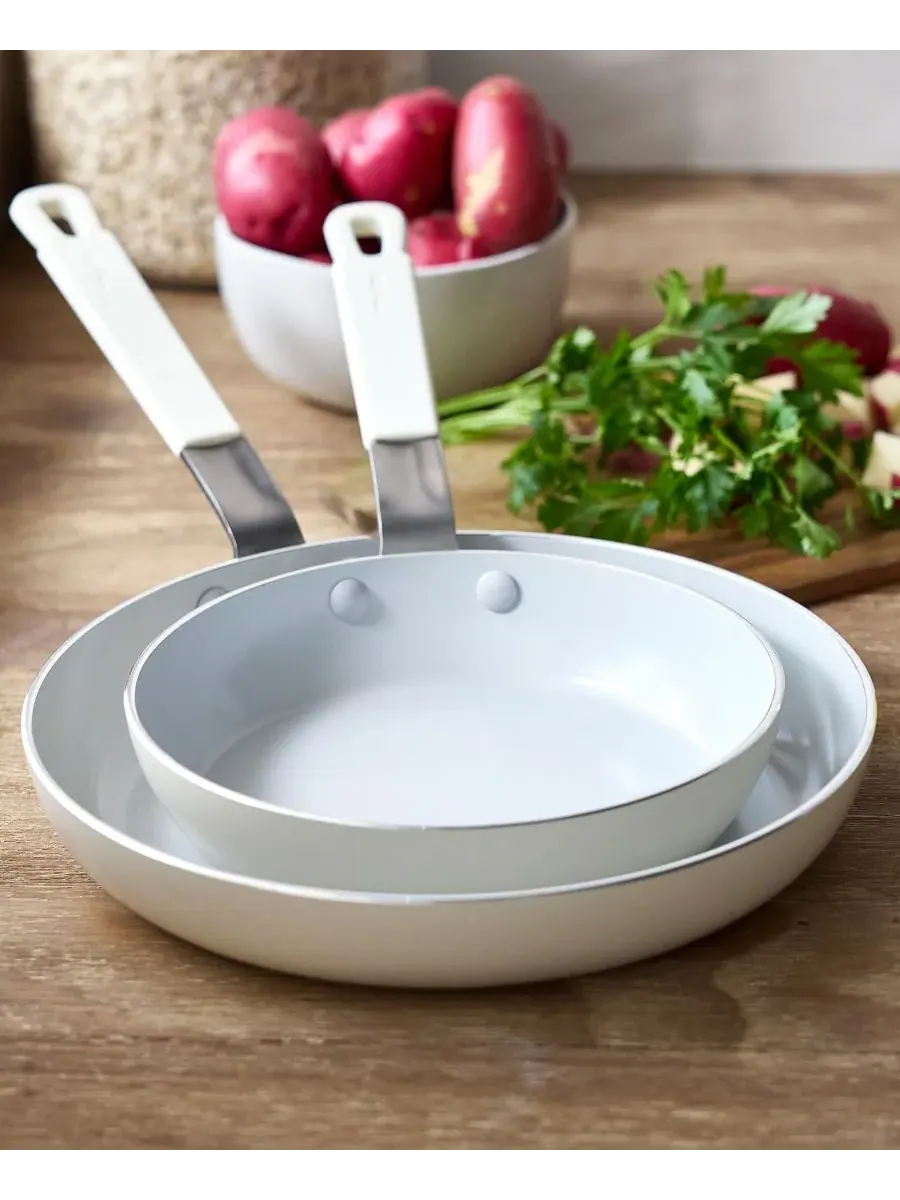 Набор сковород GreenPan X Bobby Flay, 2 предмета, 20/26 см — изображение 2 из 9, бежевый