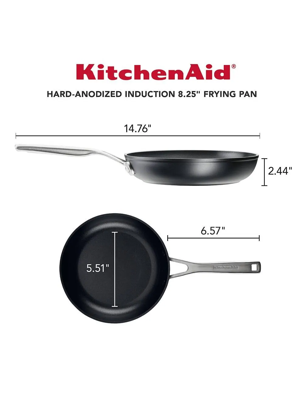 Сковорода KitchenAid Hard-Anodized Induction Nonstick, 21 см — изображение 6 из 10, черный