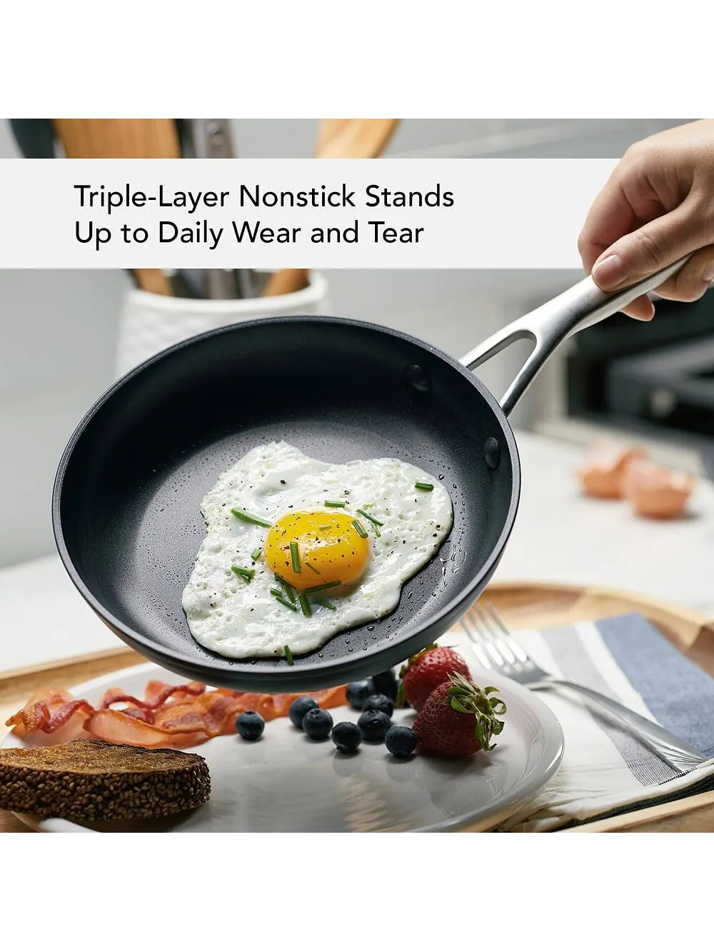 Сковорода KitchenAid Hard-Anodized Induction Nonstick, 21 см — изображение 9 из 10, черный
