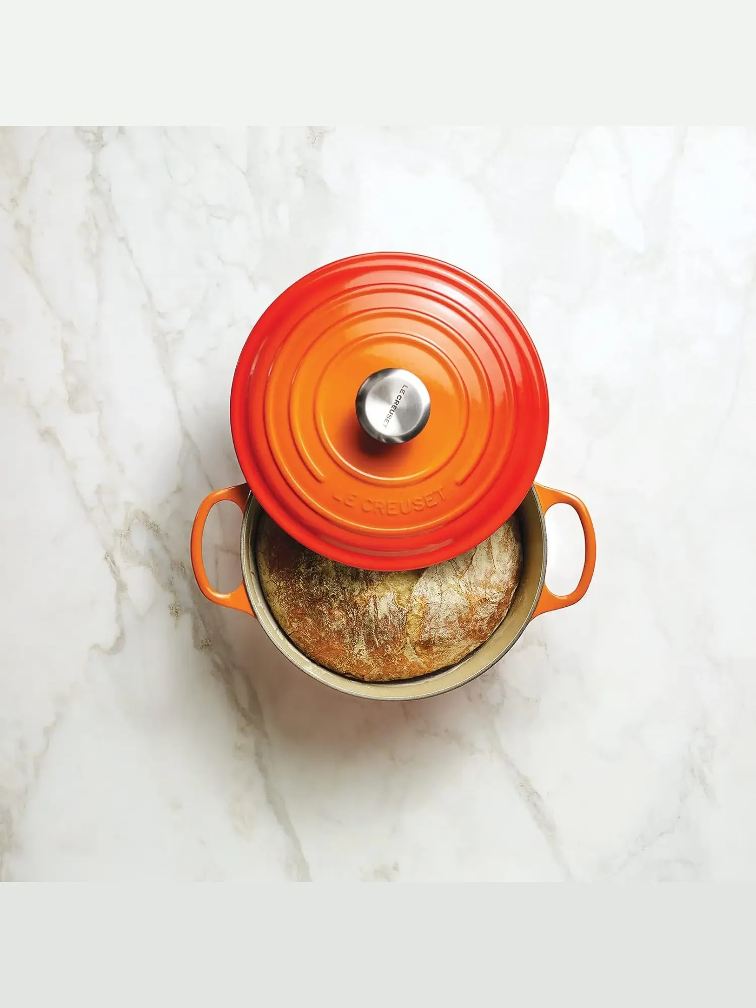 Кастрюля круглая Le Creuset Signature, 6,7 л, 28 см — изображение 6 из 9, оранжевый