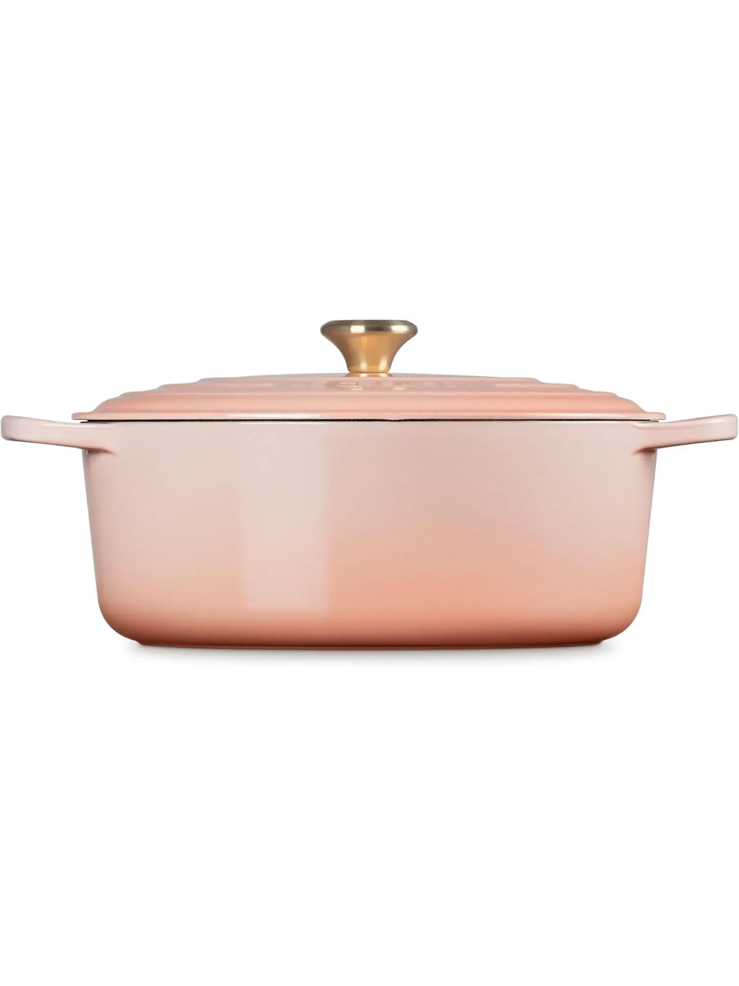 Кастрюля овальная Le Creuset Signature, 7,5 л, 33 см, персиковый — изображение 4 из 6, розовый