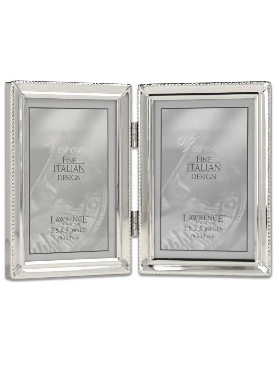 Металлическая двойная фоторамка с внутренней окантовкой, 3,5 x 5 дюймов Lawrence Frames