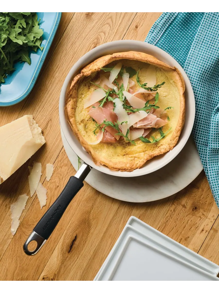 Керамическая антипригарная сковорода Cucina 8,5 дюймов Rachael Ray — изображение 5 из 7, бежевый
