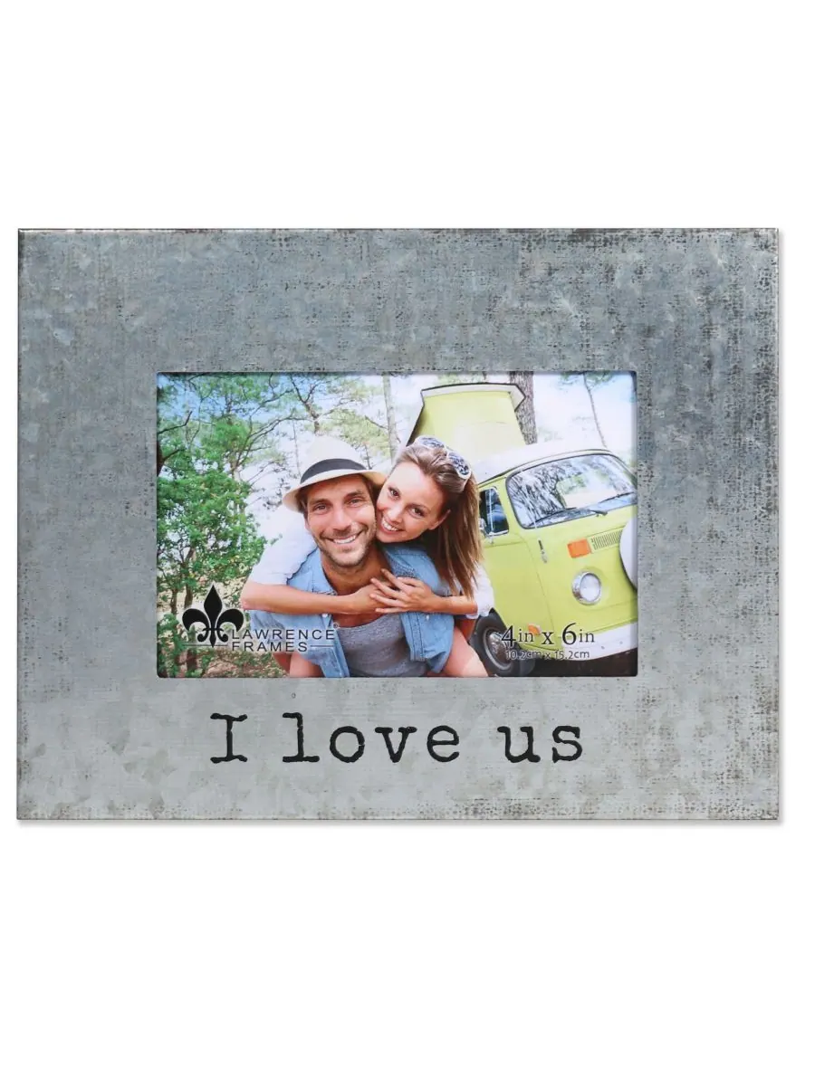 Фоторамка из оцинкованного металла - «Я люблю нас» - 4" x 6" Lawrence Frames