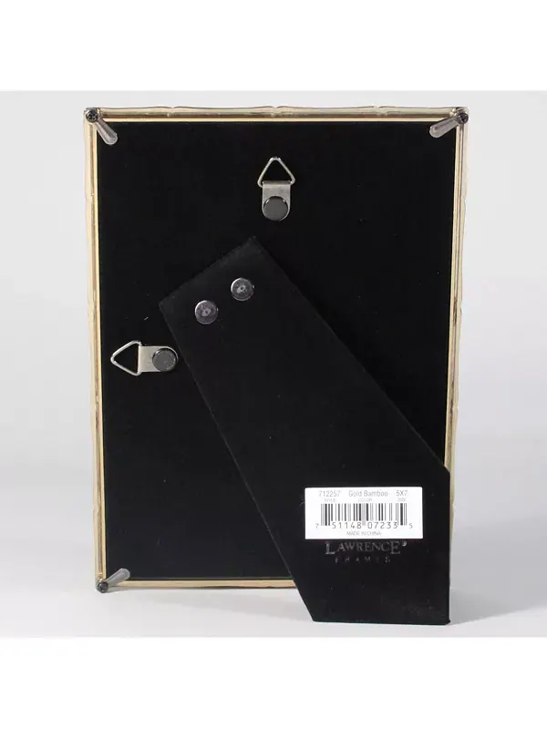 Золотая металлическая фоторамка с бамбуковым узором — 5" x 7" Lawrence Frames — изображение 3 из 3, золото