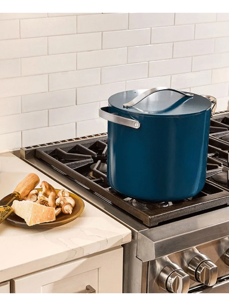 Посуда Cookware Plus с антипригарным покрытием, кастрюля для бульона Caraway — изображение 3 из 5, бежевый