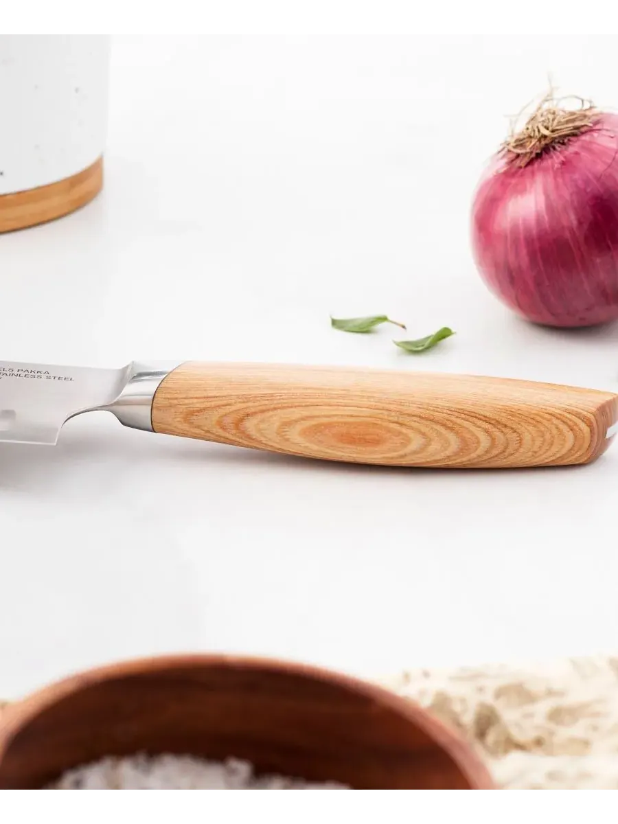 Нож Santoku Pakka 18 см Henckels — изображение 5 из 9, прозрачный
