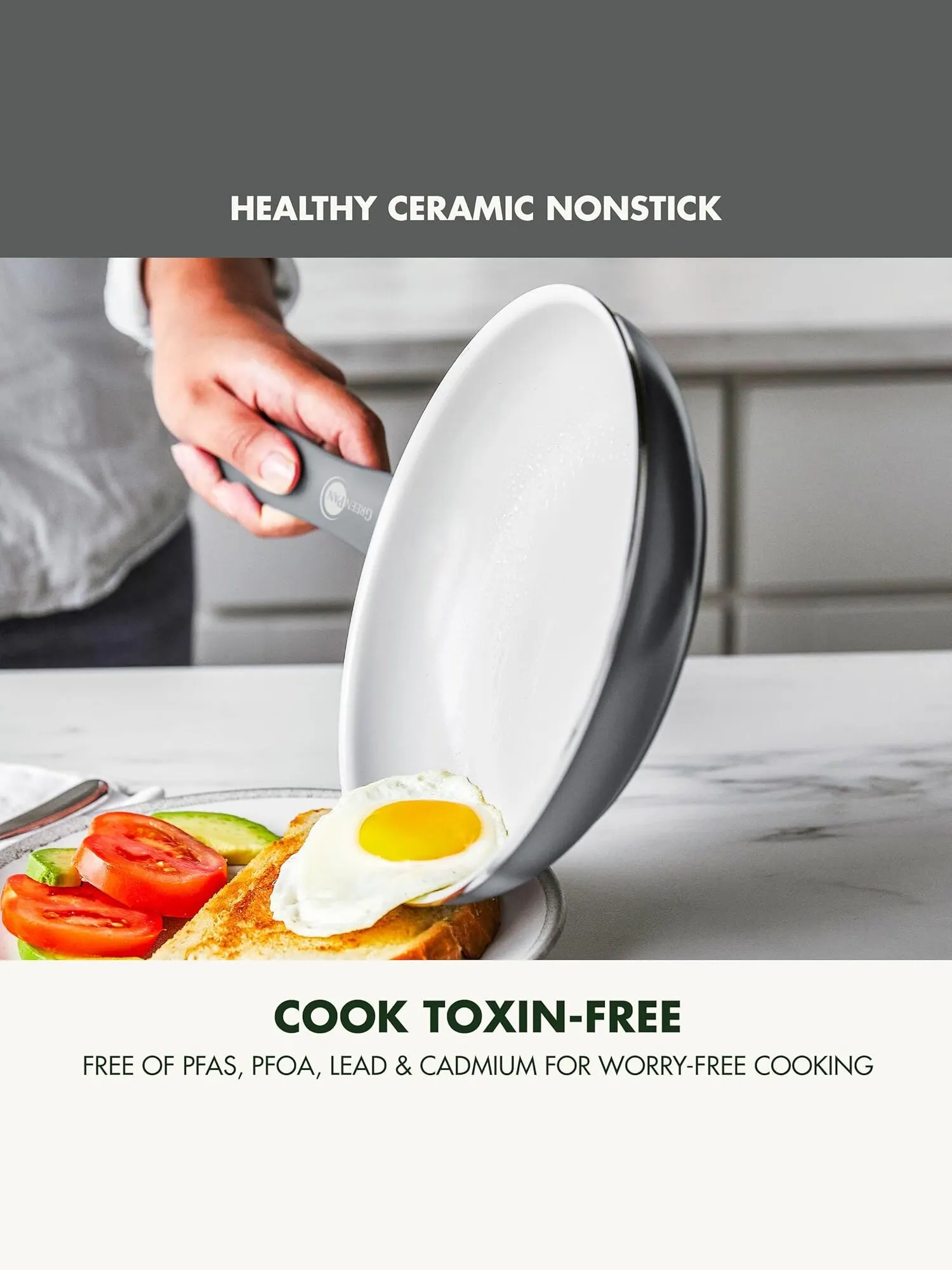 Набор сковород GreenPan Dover, 3 предмета, 20/26/30 см — изображение 2 из 8, серый