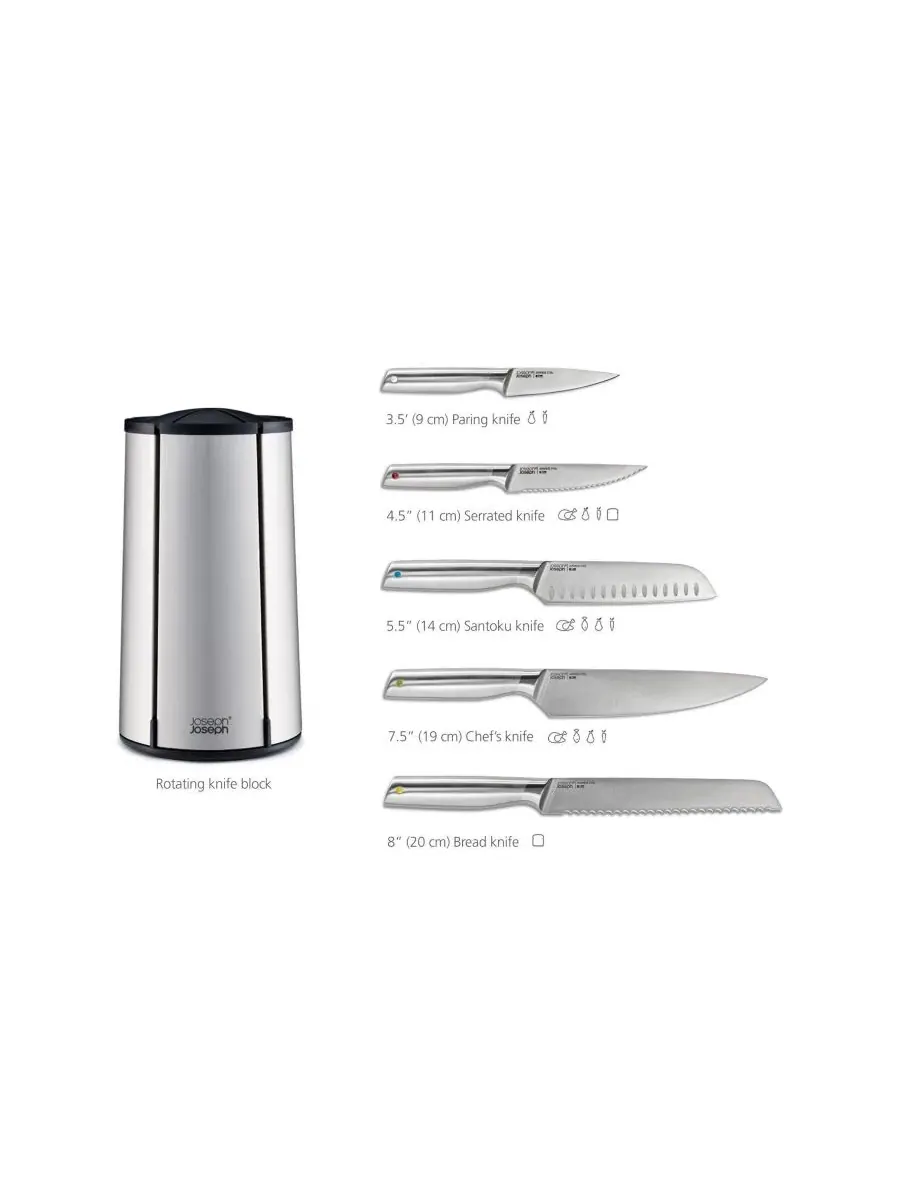 Набор стальных ножей Elevate Steel Knives Carousel, 6 предметов Joseph Joseph, нержавеющая сталь — изображение 5 из 10