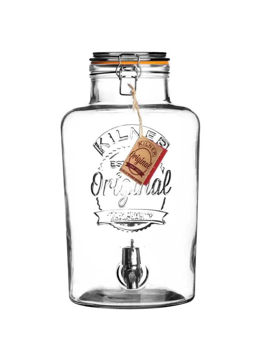 Диспенсер для напитков Clip Top объемом 2,1 галлона Kilner — изображение 2 из 2, прозрачный
