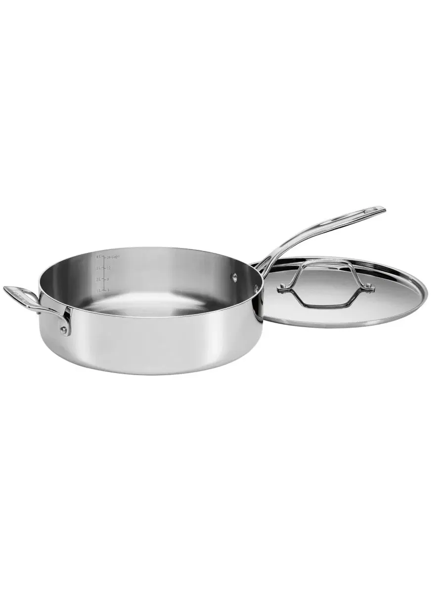 Набор посуды из 10 предметов из 5-слойной нержавеющей стали Custom-Clad Cuisinart, нержавеющая сталь — изображение 2 из 7