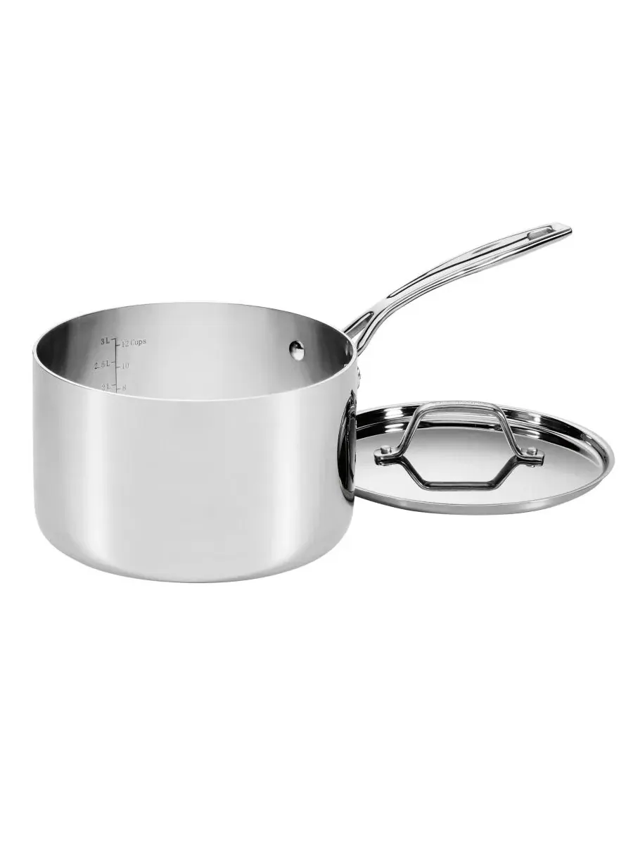 Набор посуды из 10 предметов из 5-слойной нержавеющей стали Custom-Clad Cuisinart, нержавеющая сталь — изображение 7 из 7