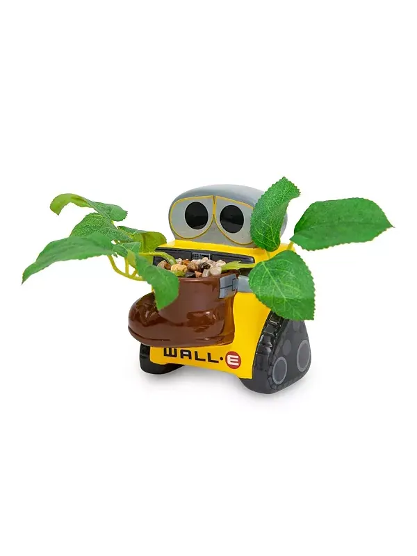 Керамическое мини-кашпо Disney Pixar Wall-E размером 4 дюйма с искусственным суккулентом Silver