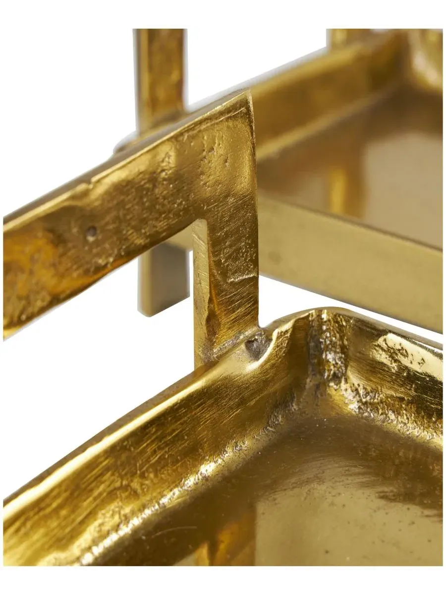 Сервировочный поднос Modern Brass, 2 шт. Rosemary Lane — изображение 4 из 5, золотистый