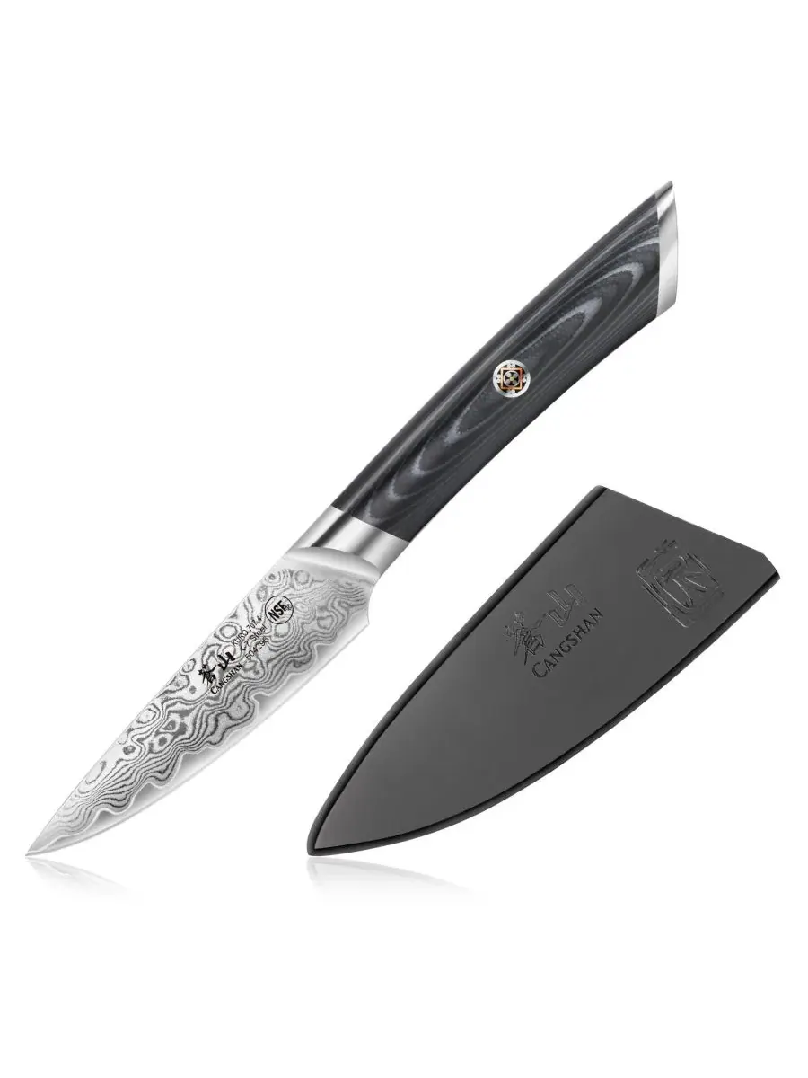Нож для чистки овощей Kuro Series Steel 9 см с ножнами Cangshan