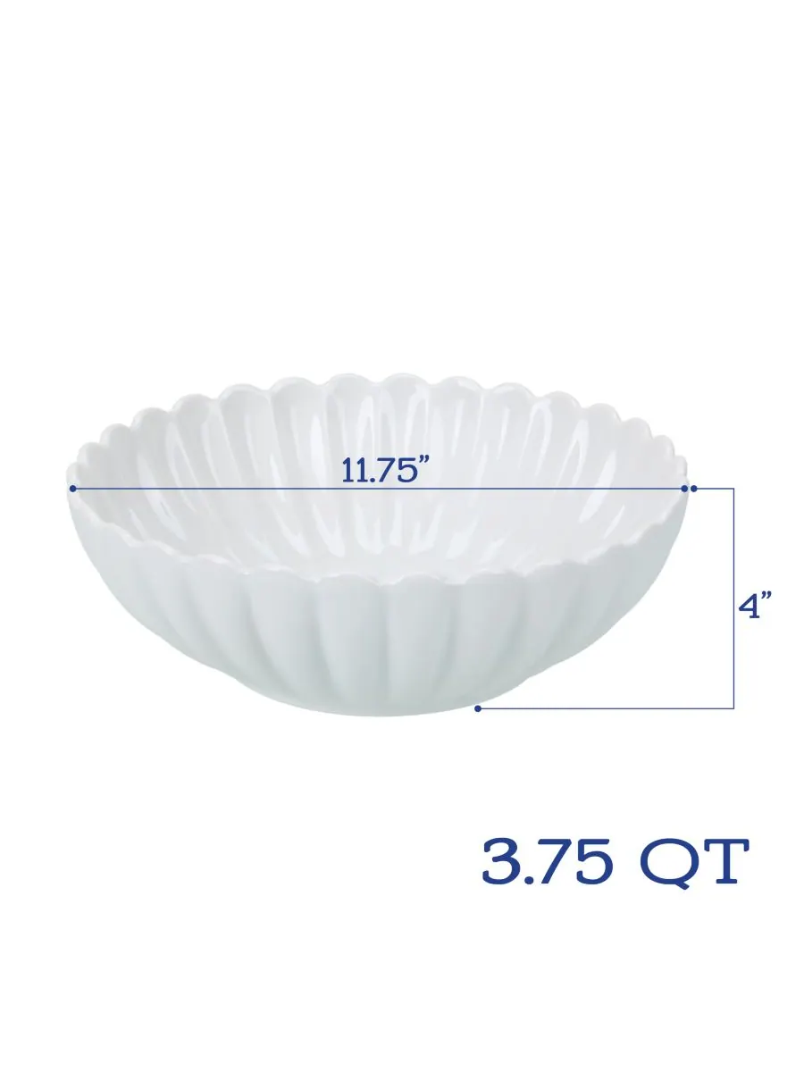 Набор из 2 круглых сервировочных мисок Petal BIA Cordon Bleu — изображение 3 из 4, белый