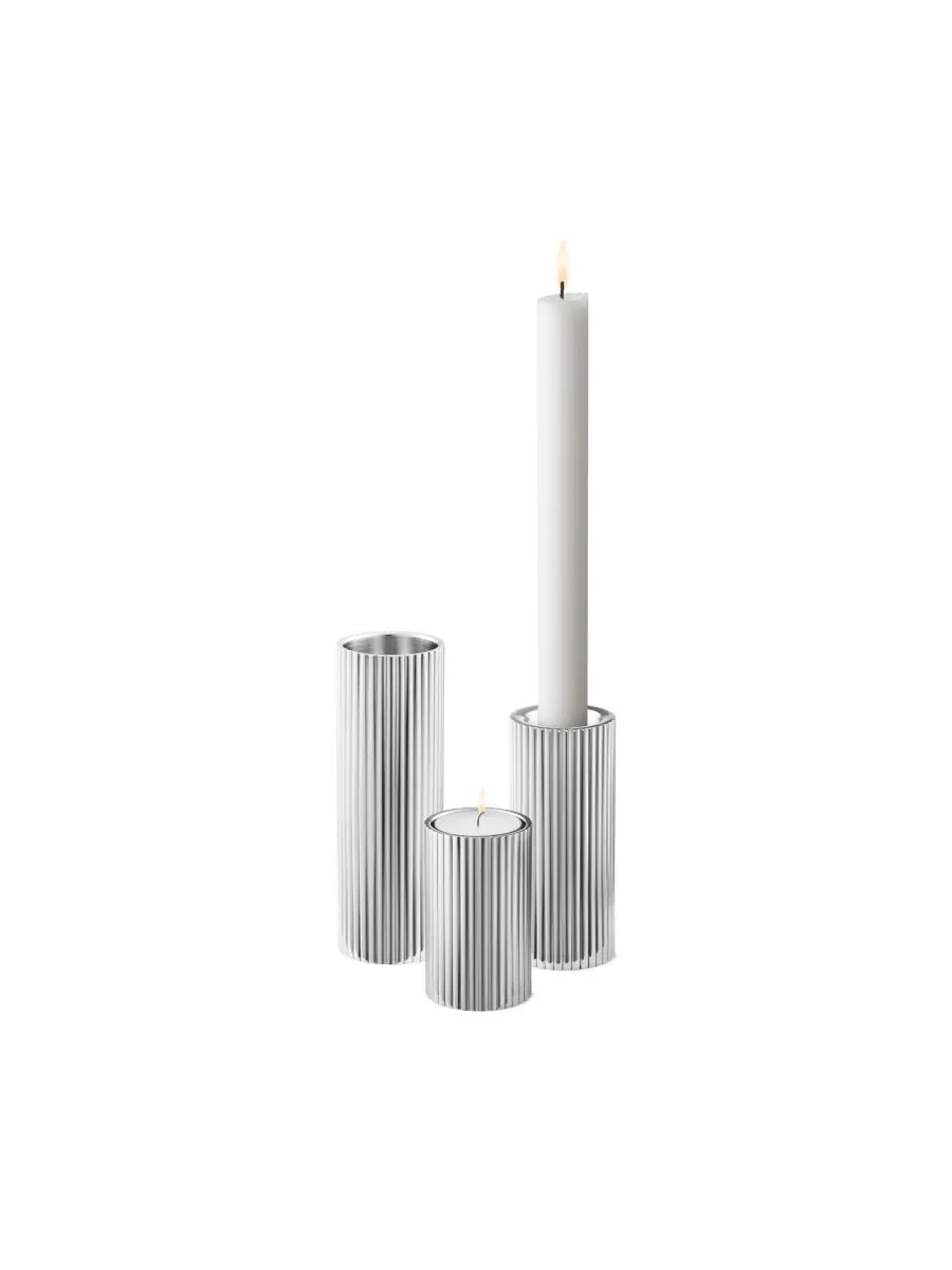 Набор из 3 чайных свечей и подсвечника Bernadotte Georg Jensen