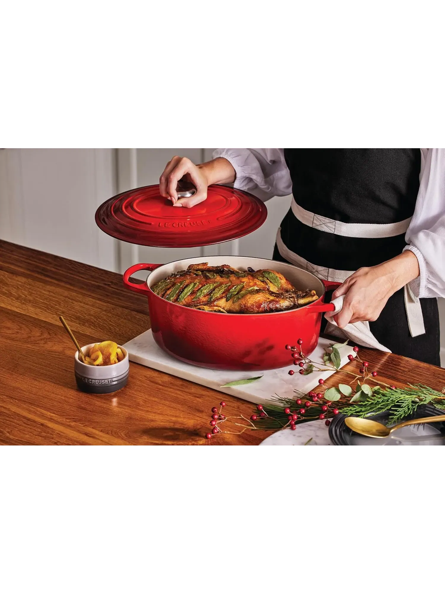 Набор чугунной эмалированной посуды Le Creuset Signature, 9 предметов — изображение 16 из 19, вишневый