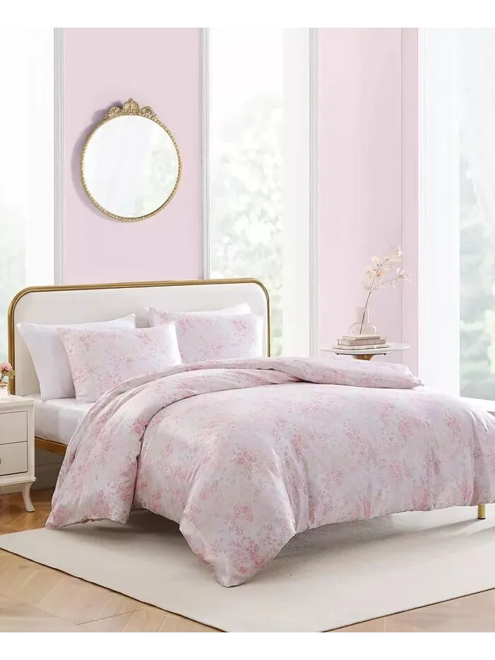 Комплекты атласных пододеяльников Butterfly Garden Betsey Johnson — изображение 2 из 6, розовый